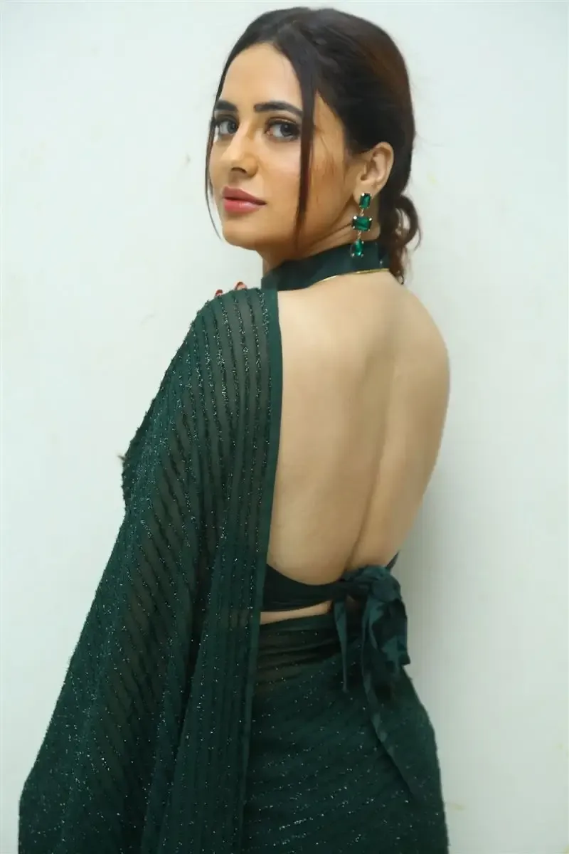 Tollywood Actress Priyanka Rewri in Green Saree at Prema Deshapu Yuvarani Movie